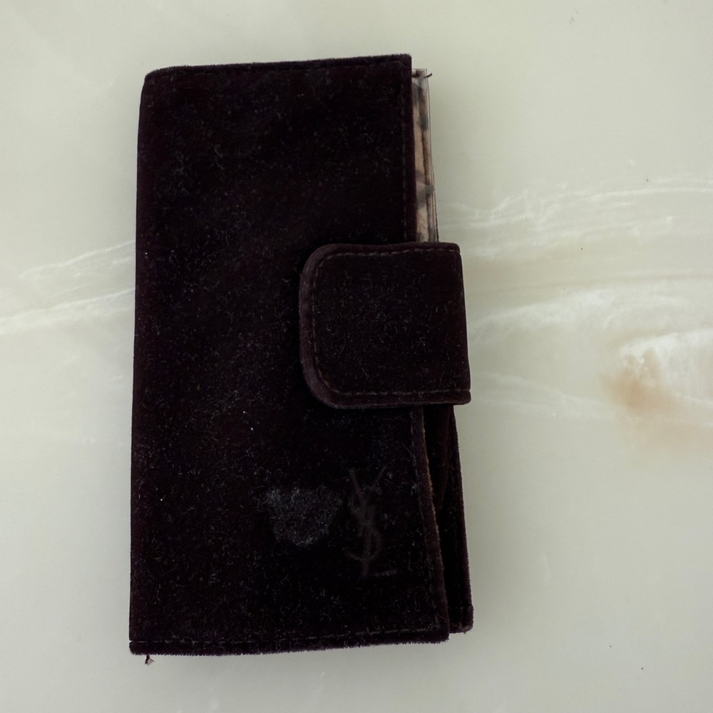 YSL Dark Brown Velvet Wallet